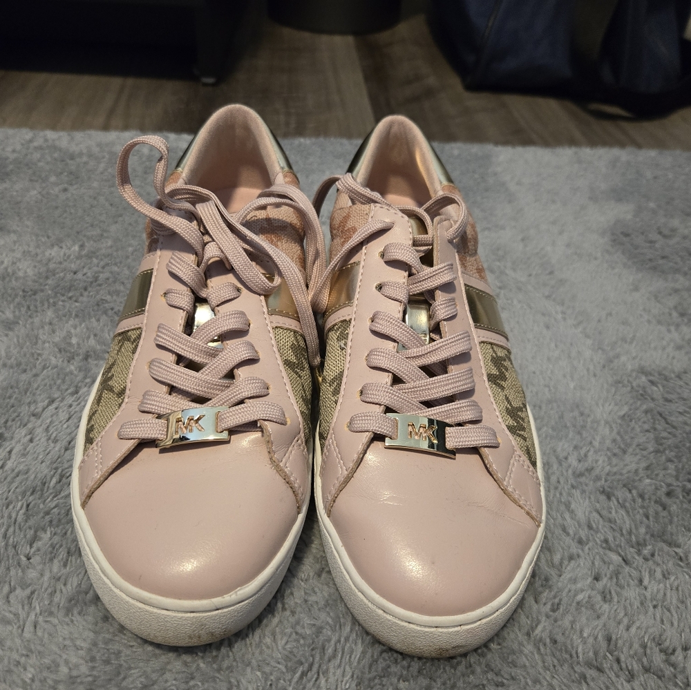 Michael Kors Pink and Gold Sneakers